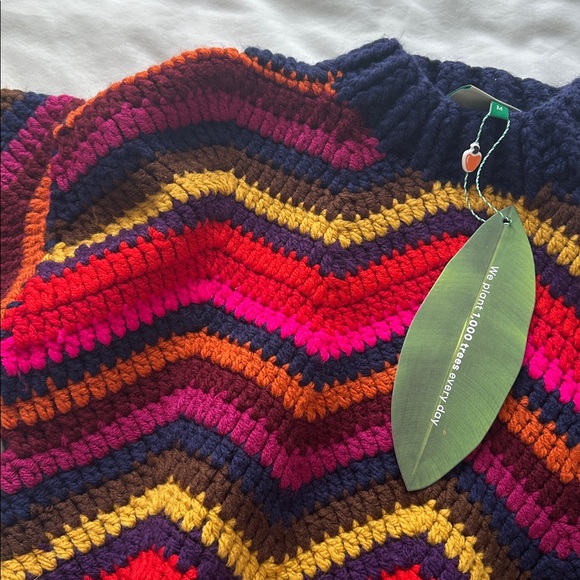 NWT FARM Rio Colorful Waves Crochet Sweater - Picture 11 of 15